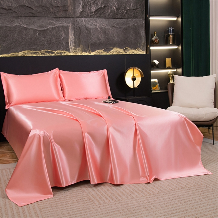 91家纺网 家纺一手货源 找家纺 梦舒羽 2025新款防水冰丝纯色床单凉爽柔顺宿舍双人床单 防水冰丝床单-玉色