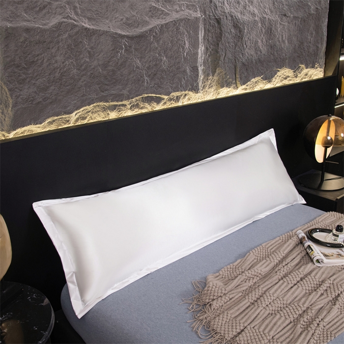 91家纺网 家纺一手货源 找家纺 梦舒羽2025新款防水冰丝纯色双人枕套情侣1.8m枕芯套内胆套 防水冰丝双人枕套-光洁白