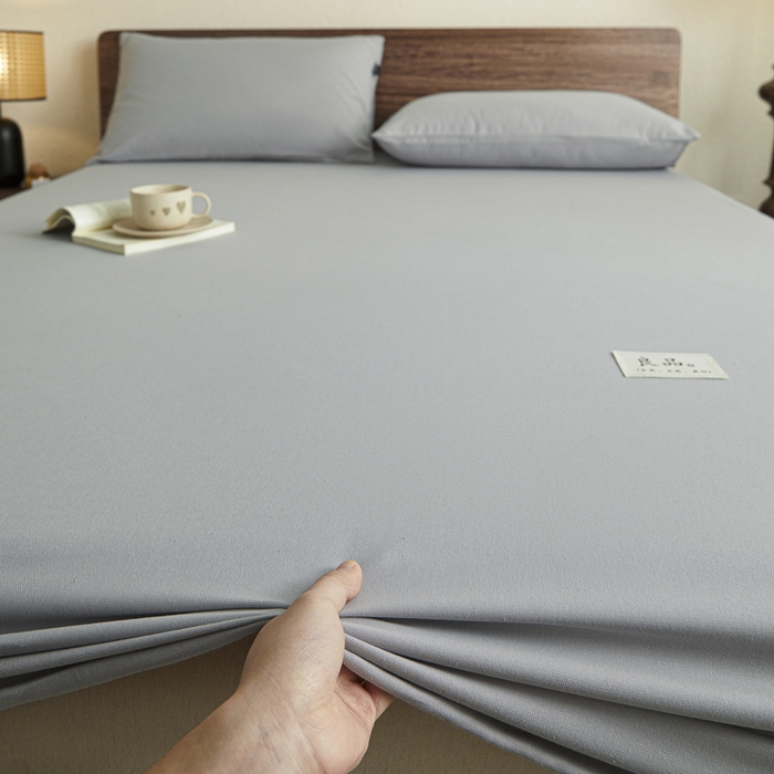 91家纺网 家纺一手货源 找家纺 （总）鑫钰2025新款纯棉全棉老粗布床笠--LP纯色系列