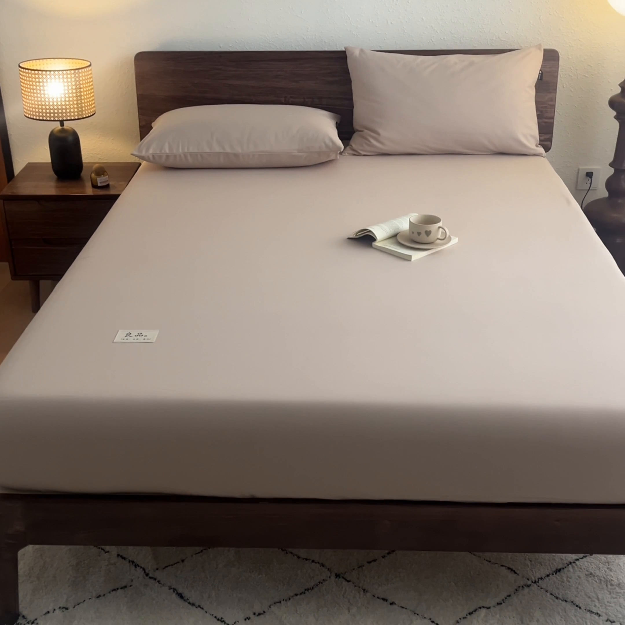 91家纺网 家纺一手货源 找家纺 鑫钰2025新款纯棉全棉老粗布床笠--LP纯色系列 卡其