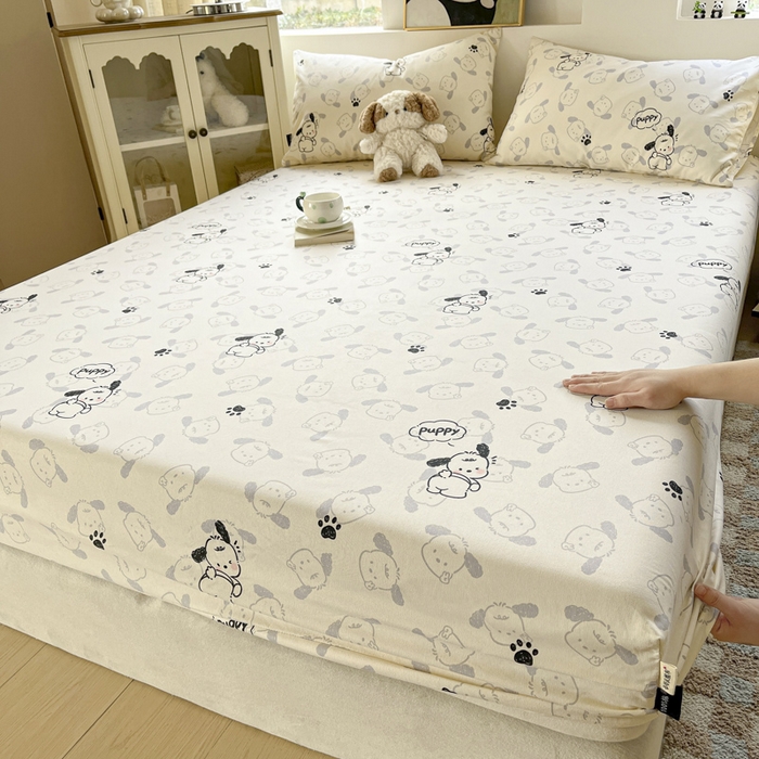 91家纺网 家纺一手货源 找家纺 鑫钰 2025新款纯棉老粗布单床笠-卡通系列 哈尼