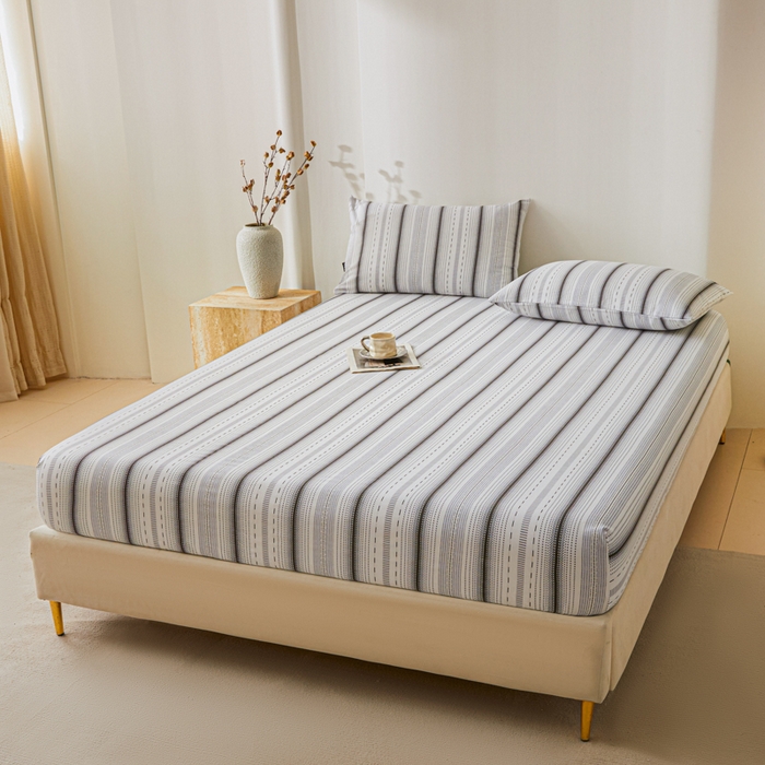 91家纺网 家纺一手货源 找家纺 （总）鑫钰2025新款纯棉全棉老粗布床笠--北欧风