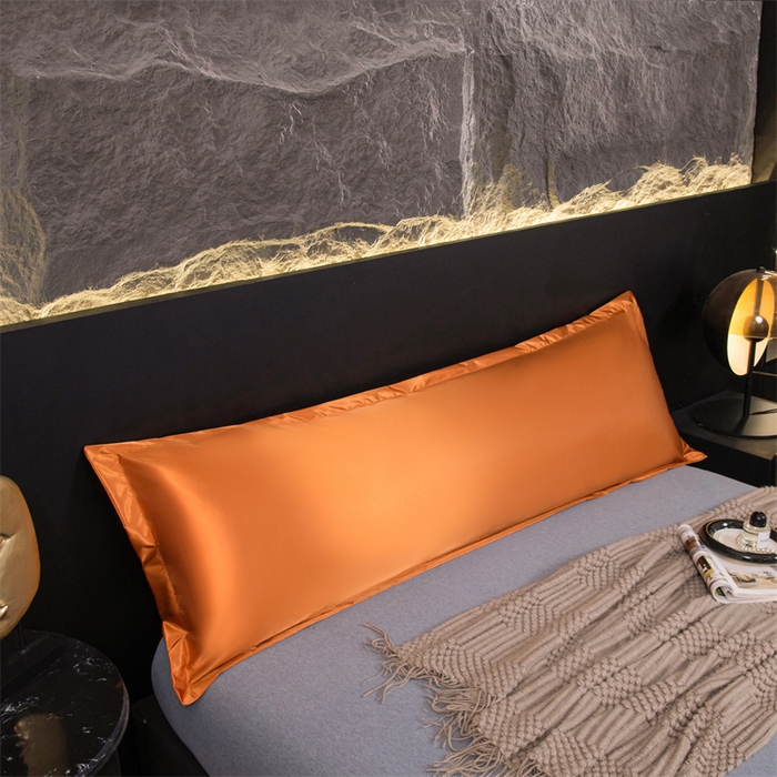 91家纺网 家纺一手货源 找家纺 梦舒羽2025新款防水冰丝纯色双人枕套情侣1.8m枕芯套内胆套 防水冰丝双人枕套-咖啡