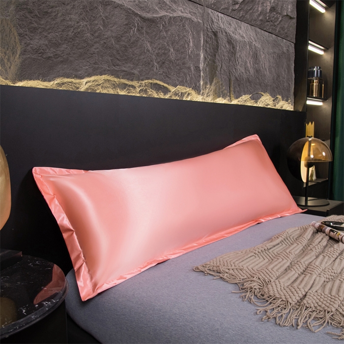 91家纺网 家纺一手货源 找家纺 梦舒羽2025新款防水冰丝纯色双人枕套情侣1.8m枕芯套内胆套 防水冰丝双人枕套-玉色