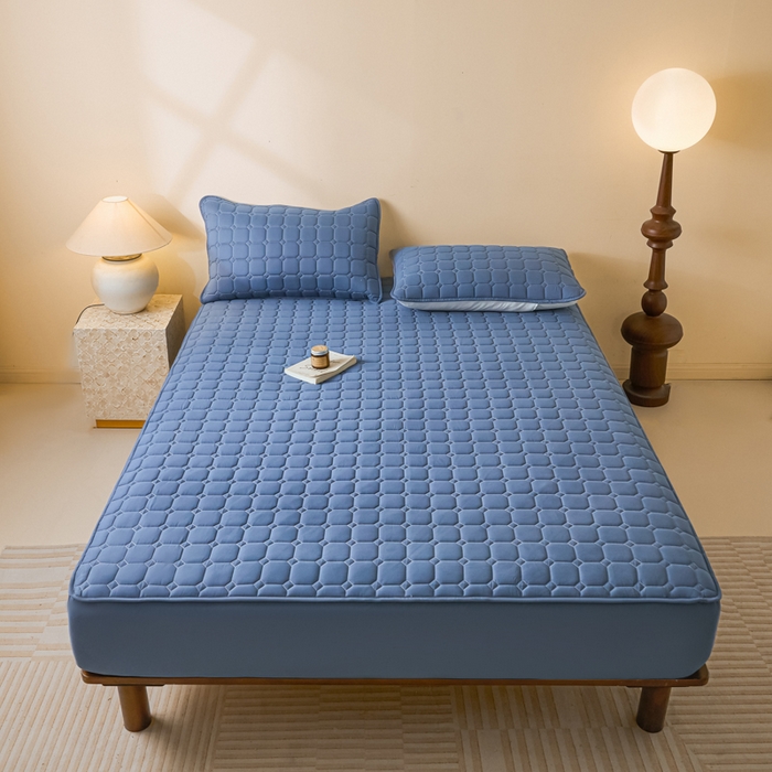 91家纺网 家纺一手货源 找家纺 （总）鑫钰2025新款防水加厚夹棉原棉床笠防滑隔脏床垫套保护罩