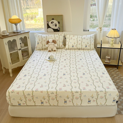 鑫钰 2025新款纯棉老粗布单床笠-卡通系列 蔓藤免