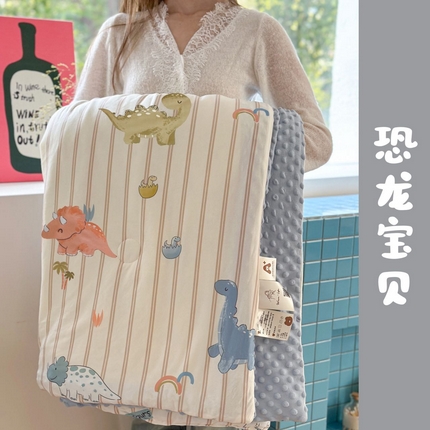 91家纺网 家纺一手货源 找家纺 暖生活 2025新款牛奶针织棉豆豆夏被 恐龙宝贝