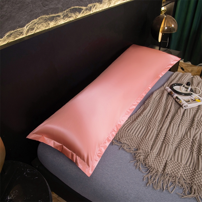 91家纺网 家纺一手货源 找家纺 梦舒羽2025新款防水冰丝纯色双人枕套情侣1.8m枕芯套内胆套 防水冰丝双人枕套-玉色
