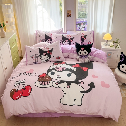孩子王家纺2025新款三丽鸥系列全棉活性大版印花卡通学生宿舍四件套（第三批花型） 可爱库洛米