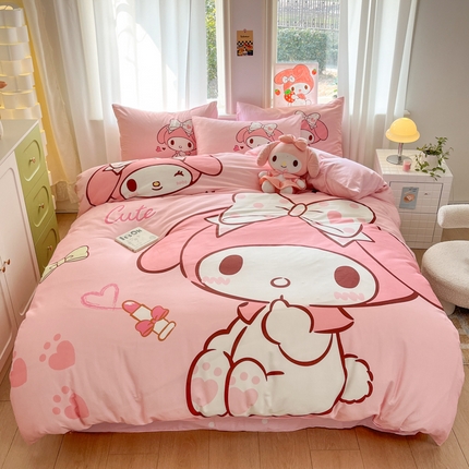 孩子王家纺2025新款三丽鸥系列全棉活性大版印花卡通学生宿舍四件套（第三批花型） 仙仙美乐蒂