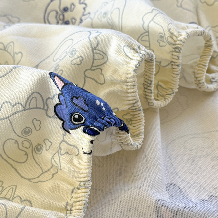 91家纺网 家纺一手货源 找家纺 （总）鑫钰 2025新款纯棉老粗布单床笠-卡通系列