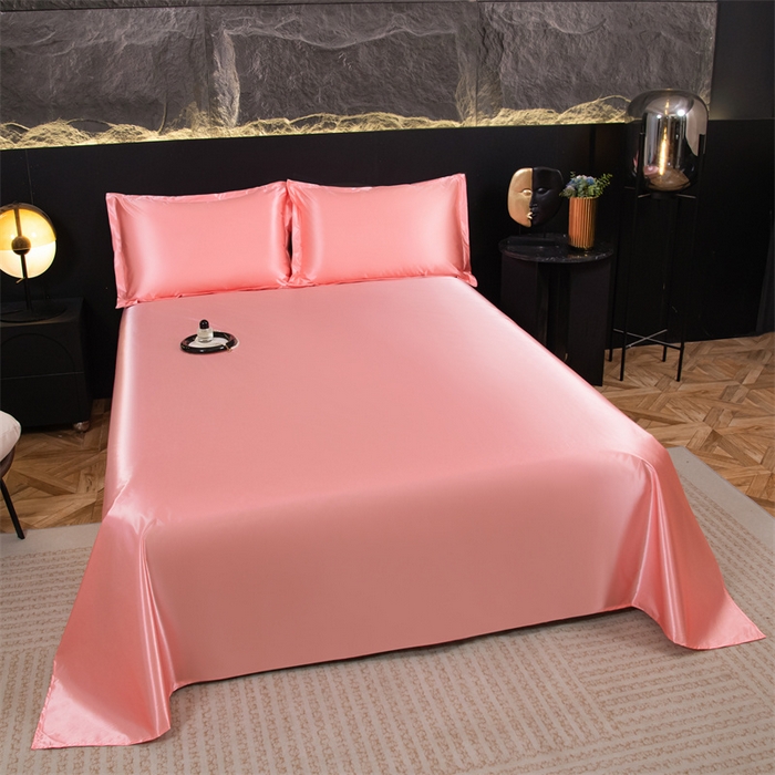 91家纺网 家纺一手货源 找家纺 梦舒羽 2025新款防水冰丝纯色床单凉爽柔顺宿舍双人床单 防水冰丝床单-玉色