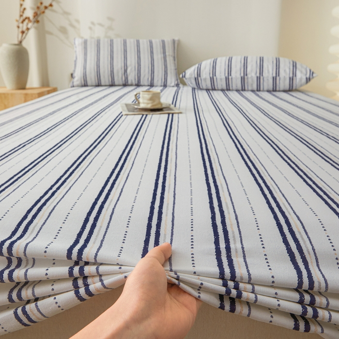 91家纺网 家纺一手货源 找家纺 鑫钰2025新款纯棉全棉老粗布床笠--北欧风 胡里奥（兰）