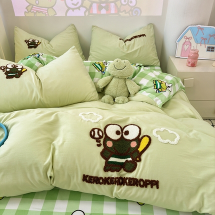 乐坊 2025新款三丽鸥系列云朵棉毛巾绣四件套 大眼蛙