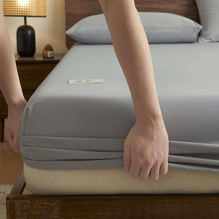 91家纺网 家纺一手货源 找家纺 （总）鑫钰2025新款纯棉全棉老粗布床笠--LP纯色系列