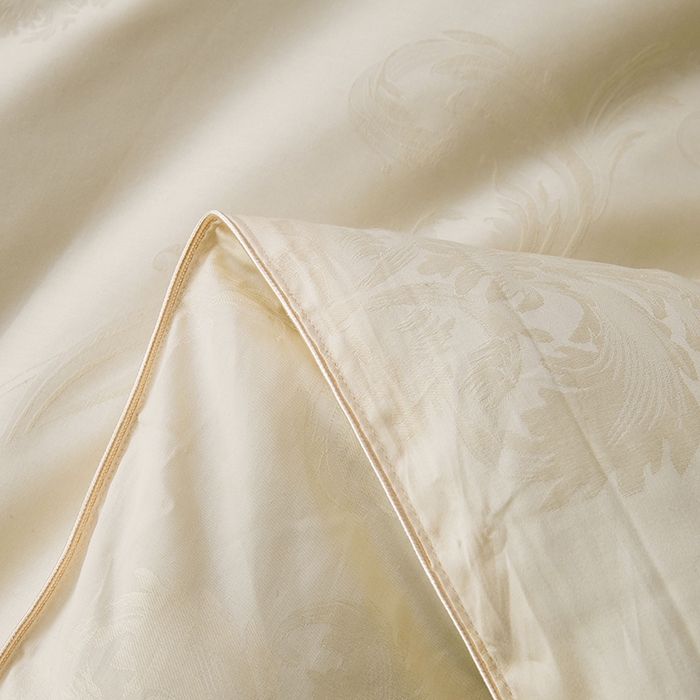 91家纺网 家纺一手货源 找家纺 鑫田家纺 2025新款60s纯棉提花婚庆蚕丝被桑蚕丝长丝春秋被子母被冬被礼品被夏被 黄