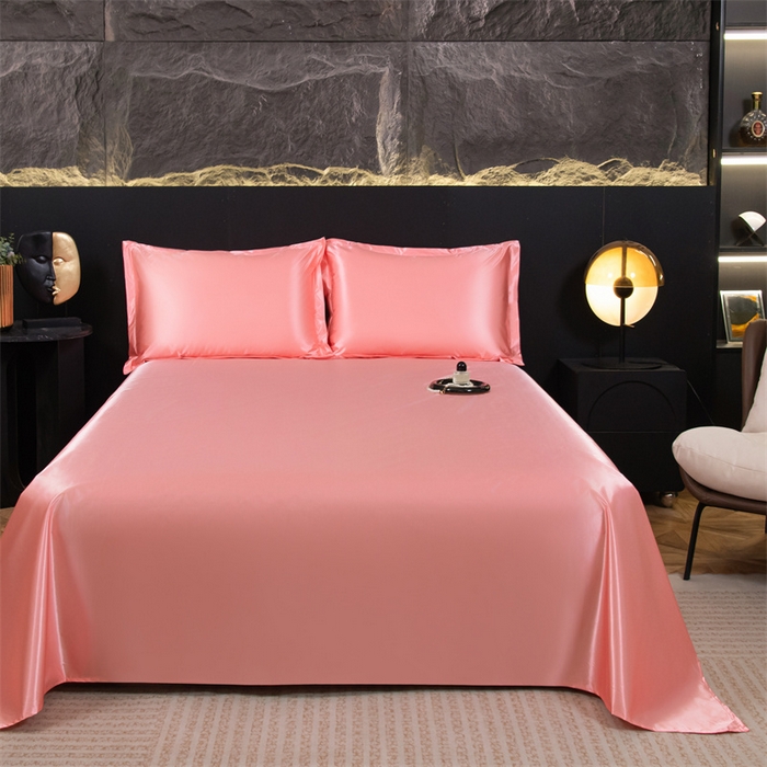 91家纺网 家纺一手货源 找家纺 梦舒羽 2025新款防水冰丝纯色床单凉爽柔顺宿舍双人床单 防水冰丝床单-玉色