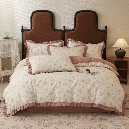 91家纺网 家纺一手货源 找家纺 （总）简宜2025新款荷叶双层纯棉边四件套