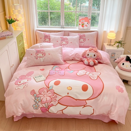 孩子王家纺2025新款三丽鸥系列全棉活性大版印花卡通学生宿舍四件套（第三批花型） 调皮美乐蒂