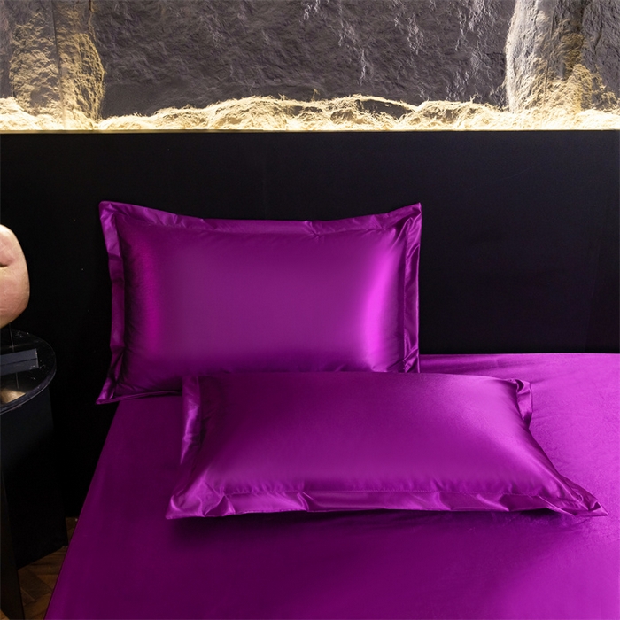 91家纺网 家纺一手货源 找家纺 梦舒羽2025新款防水冰丝纯色单人枕套宿舍枕芯套内胆套 防水冰丝单人枕套-魅惑紫