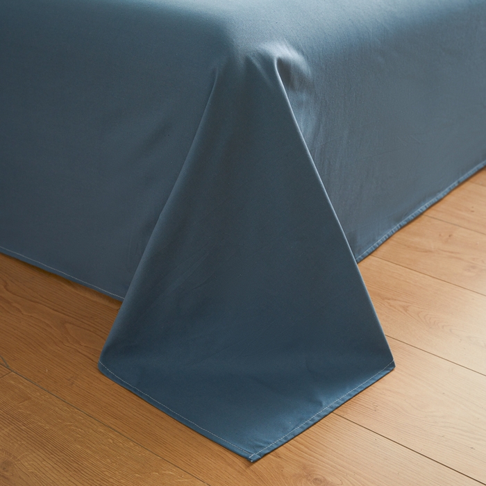 91家纺网 家纺一手货源 找家纺 鑫钰2025新款纯棉全棉老粗布床单--LP纯色系列 宝蓝