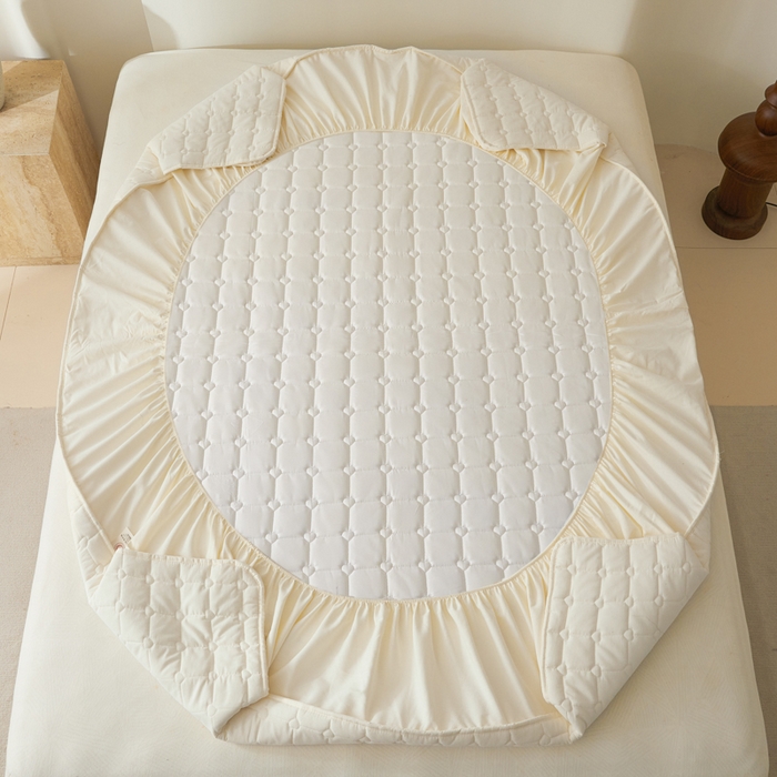 91家纺网 家纺一手货源 找家纺 （总）鑫钰2025新款刺绣加厚夹棉床笠--小天鹅