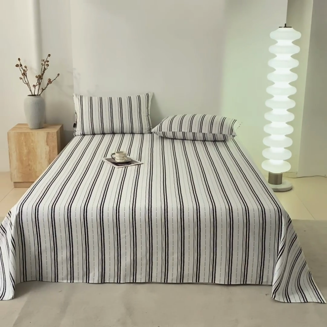 91家纺网 家纺一手货源 找家纺 鑫钰2025新款纯棉全棉老粗布床单--北欧风 胡里奥（兰）