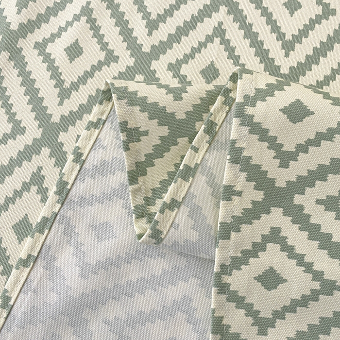 91家纺网 家纺一手货源 找家纺 鑫钰 2025新款老粗布床单床笠系列-格纹系列 菱格绿