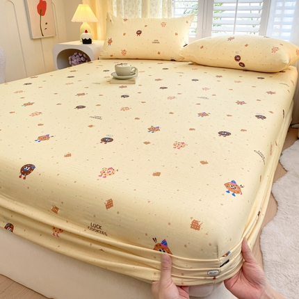 鑫钰 2025新款全棉有氧双层纱床笠 甜茶