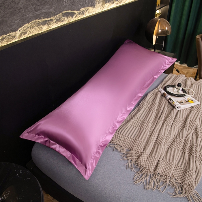 91家纺网 家纺一手货源 找家纺 梦舒羽2025新款防水冰丝纯色双人枕套情侣1.8m枕芯套内胆套 防水冰丝双人枕套-豆沙色