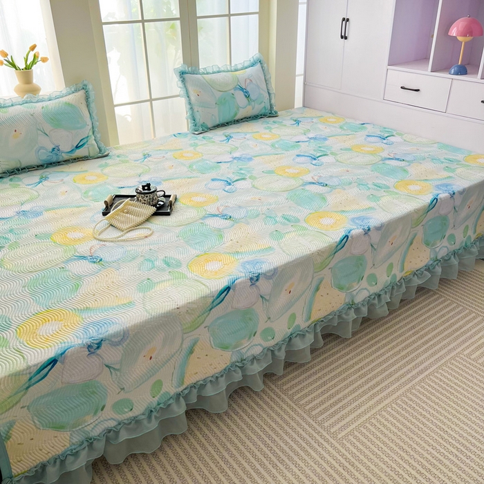 91家纺网 家纺一手货源 找家纺 手艺人家纺 2025新款精美蕾丝花边款夹棉绗缝炕盖榻榻米炕垫防滑炕垫炕盖榻榻米炕垫榻榻米垫床盖榻榻米炕盖炕垫KH01-KH27 KH09