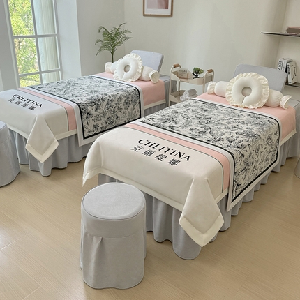91家纺网 家纺一手货源 找家纺 （总）不打烊家纺 2025新款贡棉美容床罩印花款-梦之语（支持logo定制）