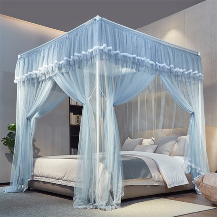 91家纺网 家纺一手货源 找家纺 （总）夏彩 2025新款蕾丝加柔加密外撑式25烤漆铁艺加粗支架宫廷蚊帐-88613