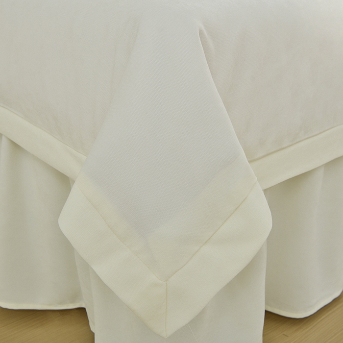 91家纺网 家纺一手货源 找家纺 不打烊家纺 2025新款贡棉美 容床罩印花款-花千城（支持logo定制） 花千城米白色