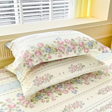 91家纺网 家纺一手货源 找家纺 （总1）安逸家纺 12868 新款全棉枕套学生纯棉单枕套48x74一对