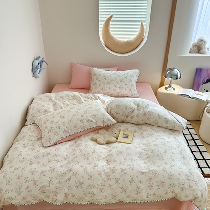 91家纺网 家纺一手货源 找家纺 （总）觅糖 2025新款全棉双层纱三角针极简治愈系列