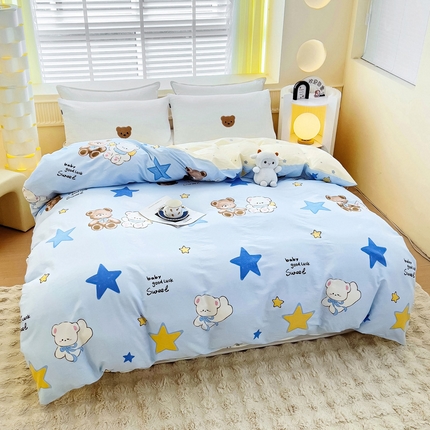 91家纺网 家纺一手货源 找家纺 （总1）安逸家纺 12868 新款全棉被套被罩学生宿舍纯棉单被套