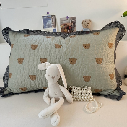 91家纺网 家纺一手货源 找家纺 （总）百寐 2025新款全棉韩版花边夹棉枕套50×80/48×74/40×60三层吸汗保护枕芯单人枕芯保护套