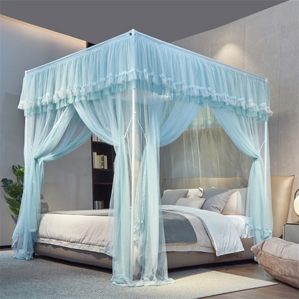 91家纺网 家纺一手货源 找家纺 （总）夏彩 2025新款蕾丝加柔加密外撑式25烤漆铁艺加粗支架宫廷蚊帐-88613