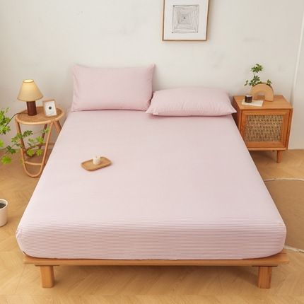 91家纺网 家纺一手货源 找家纺 慕梵家居 2025新款全棉老粗布床笠系列 全棉老粗布-细条粉