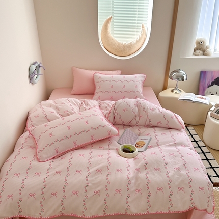 觅糖 2025新款全棉双层纱三角针极简治愈系列 塞纳花园