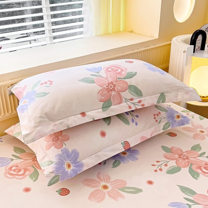 91家纺网 家纺一手货源 找家纺 （总1）安逸家纺 12868 新款全棉枕套学生纯棉单枕套48x74一对