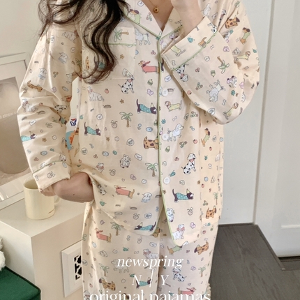 91家纺网 家纺一手货源 找家纺 （总）纽约生活 2025新款精梳有氧双层纱家居服