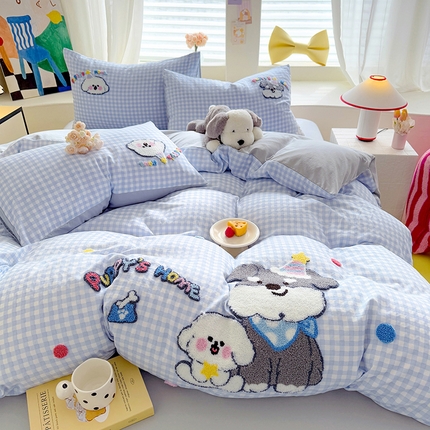 优贝 2025爆款水洗棉云朵棉毛巾绣四件套（提供买家绣） 蛋仔派对