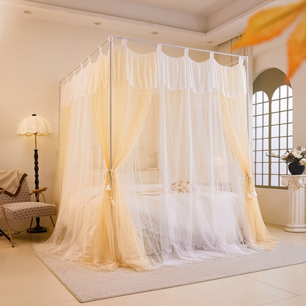 91家纺网 家纺一手货源 找家纺 （总）都市缘蚊帐 2025新款A200双层纱落地宫廷蚊帐烤漆支架