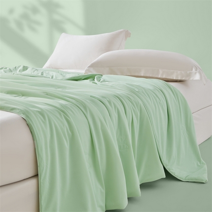 2025新款A类氨纶凉感天丝夏被纯色冰淇淋西瓜夏凉被空调被直播带货 青果绿