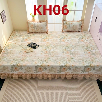 手艺人家纺 2025新款精美蕾丝花边款夹棉绗缝炕盖榻榻米炕垫防滑炕垫炕盖榻榻米炕垫榻榻米垫床盖榻榻米炕盖炕垫KH01-KH27 KH06
