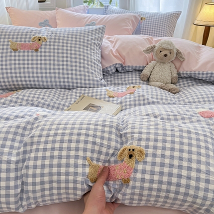 91家纺网 家纺一手货源 找家纺 （总）宇航家纺  2025新款云朵棉卡通毛巾绣四件套