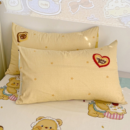 91家纺网 家纺一手货源 找家纺 （总）新款13370纯棉毛巾绣呆萌系列四件套