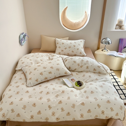 觅糖 2025新款全棉双层纱三角针萌趣卡通系列 樱桃萌狗